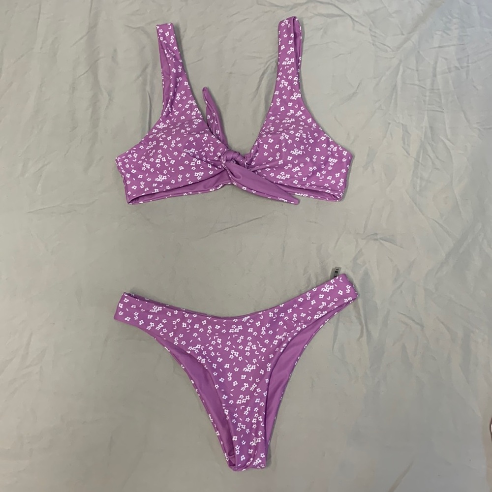 Purple bikini.